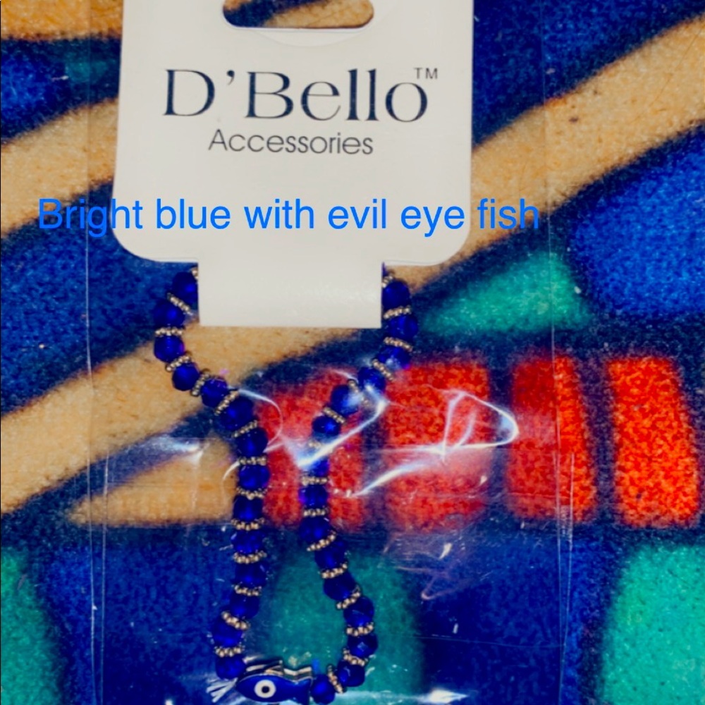 Brand new bright blue beaded bracelet